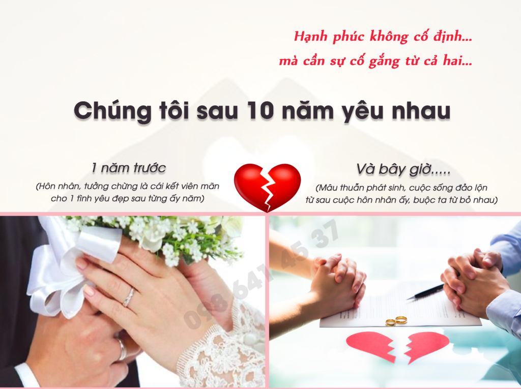 Ly Hôn Chỉ Sau 1 Năm Về Chung Nhà Dù Kết Hôn Sau 10 Năm Yêu Nhau.